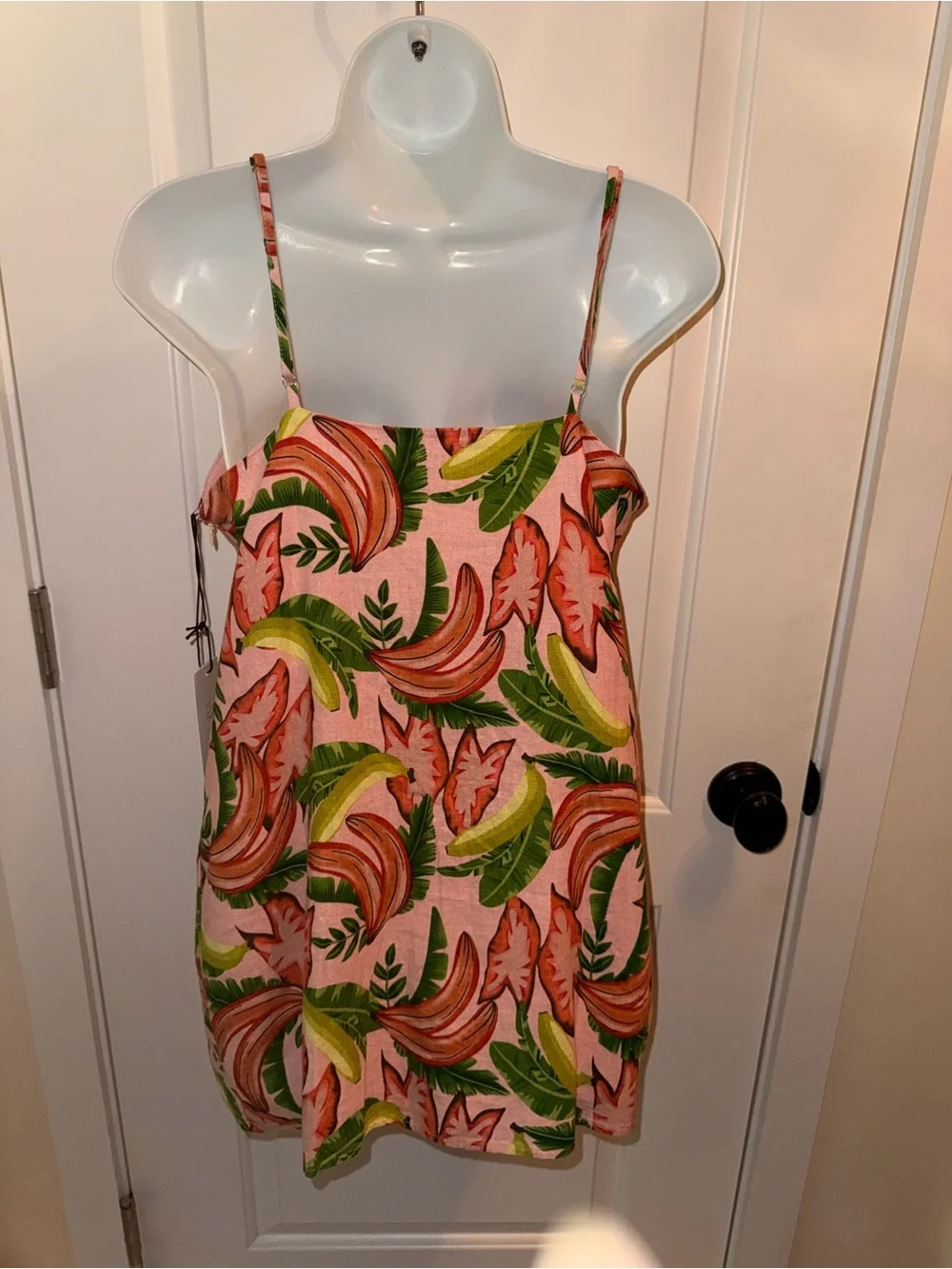 Rachel Zoe Tropical Pink Banana Leaf Slip Romper/ Dress/ sz. Small - Picture 3 of 8